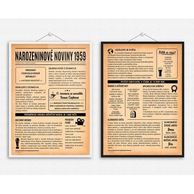 Noviny k narozeninám 1959 – dvoustranné