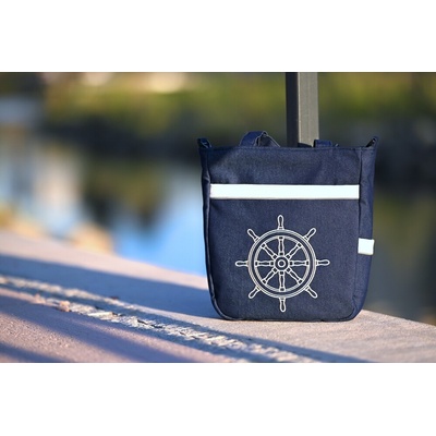 byEli dámská kabelka / crossbody taška s kormidlem tmavě modrá-krémová
