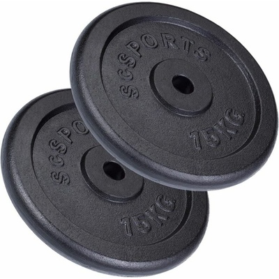 SCSports 10002969 sada litinových kotoučů 2 x 15 kg 30 kg 30/31 mm