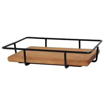 Image 1 of Horecano HORECANO-Метална стойка за блок маса с дървен плот ПРАВОЪГЪЛНА 33x23x6cm (HC-93863) (0193863)