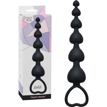 Анална броеница, сърцевидна форма и ринг, 18см. - Anal Heart's Beads (4101-03LOLA)