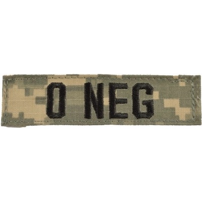 MILITARY RANGE Nášivka krevní skupina 0 NEG VELCRO ACU DIGITAL