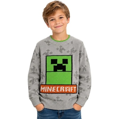 Minecraft svetr šedý
