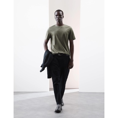 Marks & Spencer Тениска от премиум памук, тесен силует Marks & Spencer зелена Marks & Spencer | Zelen | МЪЖЕ | S REG