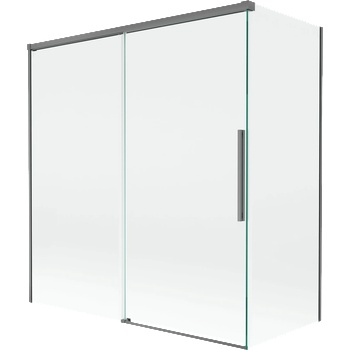 Mexen Rox параван за вана, 2-крилен плъзгащ се 150 + 70 x 150 см, прозрачен, оръжеен метал - 8C9-150-070-95-00 (8C9-150-070-95-00)