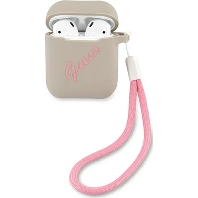 Guess GUACA2LSVSGP калъф за AirPods сиво-розов, силиконов, Vintage (GUACA2LSVSGP)