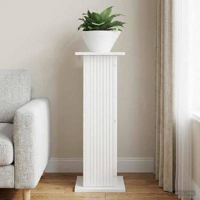 vidaXL Стойка за растения Бял гланц 30, 5 x 30 x 80, 5 см (899770)