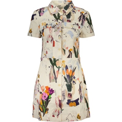 Desigual Дамска къса рокля desigual, Размер l, Цвят Бяло (26swvw48_bi1008)