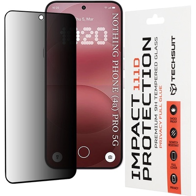 Techsuit Стъклен протектор за Nothing Phone (4a) Pro - 111D Privacy Full Glue - Techsuit - Черен