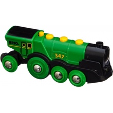 BRIO 33593 Mohutná elektrická zelená lokomotiva se světly