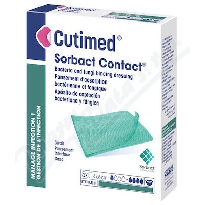 Cutimed Sorbact Cont.ant.kr.4 x 6 cm roz.11 x 15 cm 5 ks