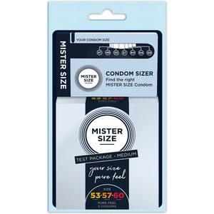 MISTER SIZE - тестов пакет презервативи с пенис мерител - 3 броя - desirel