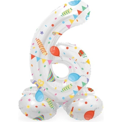 Folat Balónek fóliový číslo 6 samostojné Veselá party 41 cm