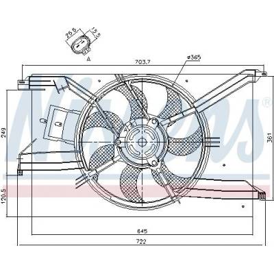 Ventilátor chladiče NISSENS 85243