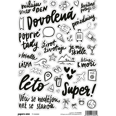 PAPERO AMO ♥ Vellumové samolepky Můj deník – Dovolená