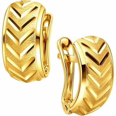 Zlaton Náušnice žluté zlato vzorované visací 1.2cm 1.55g O01072614876