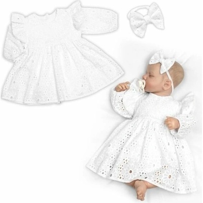 Baby Nellys Sukničkobody s volánikom čelenka Laura Madeira 2D sada biele