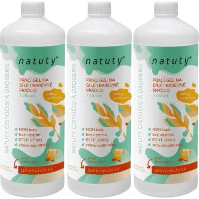 Natuty Prací gel na bílé i barevné prádlo s vůní citronu 3 x 1 l