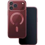 Калъф Color Chrome Mag case, съвместим с Magsafe за iPhone 18 Pro Max, тъмночервен