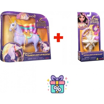 Изгоден комплект: Unicorn Academy светещ еднорог Wildstar 28 см + гривна с пръстен (AS_6071157_6072553)