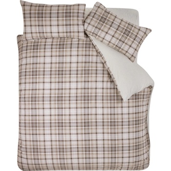 Image 1 of Catherine Lansfield Кафяво единично спално бельо от шерпа 135x200 cm Cosy Sherpa Check - Catherine Lansfield (BD/42276/W/SQS/NT)