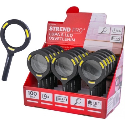 STREND PRO Lupa se světlem 100lm, 113x242x22mm, 2xAA SL2172757X