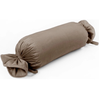 Biante Zamatový vankúš valec bonbon Velvet Prémium SVP-005 Svetlo hnedý 15x40