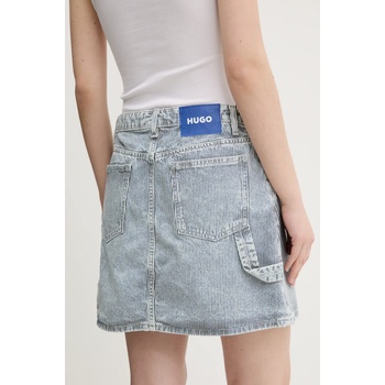HUGO Blue Дънкова пола Hugo Blue в синьо къса разкроена 50537444 (50537444)