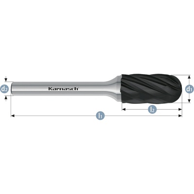 Karnasch 115025050 | C (WRC) -Valcová zaoblená fréza HP-7 6,0x12,7x3-44 mm, povlakované
