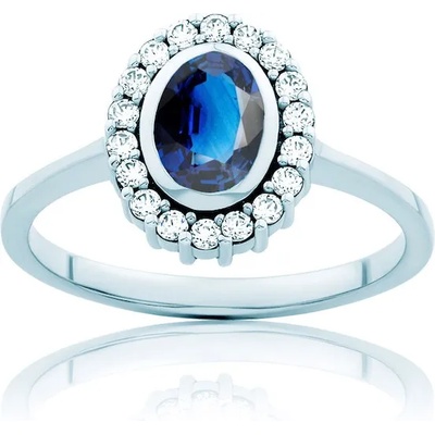 SAVICKI Пръстен Heart of The Ocean: бяло злато, син сапфир