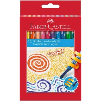 Faber-Castell Восъчни пастели Twist, 12 цвята