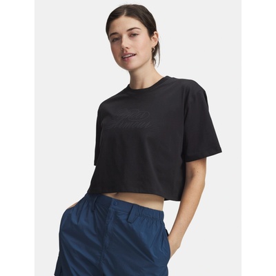 Under Armour Dámske tričko UA W SCRIPTHEART CROP SS Čierna