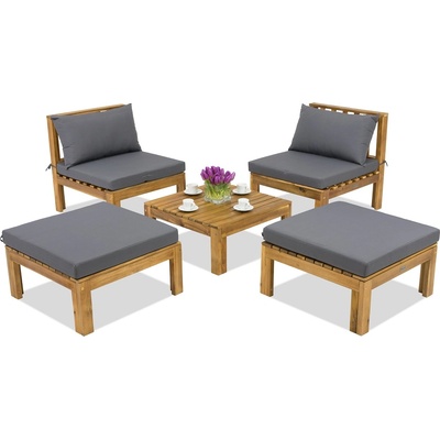 Garden Point Градинска мебел Brunei Terrace + 2 пуфа, акация Garden Point (GAP354-TERPU)