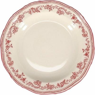 Vínovočervený/slonovinový hlboký porcelánový tanier 23 cm Cyril S|P Collection