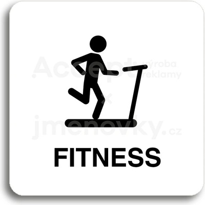 ACCEPT Piktogram fitness IV - bílá tabulka - černý tisk bez rámečku