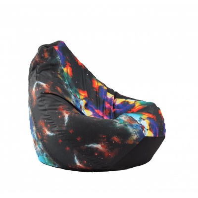 Pufrelax Пуф круша за деца 4-14 г. , 160л. , Nirvana Light, Misty Lagoon, Водоустойчив, Перящ се калъф, Пълнеж от Полистиролни перли, принт