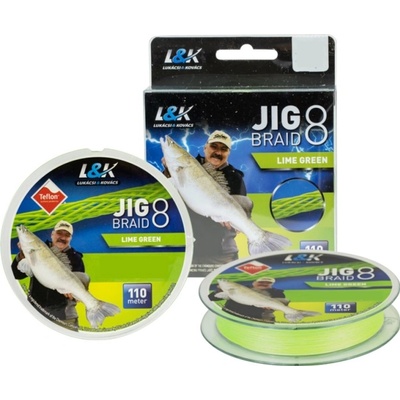 L&K - Pletená šnúra Jig Braid Zelená 0,10 mm 110 m 6,2 kg