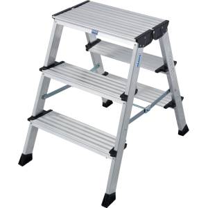 KRAUSE Двустранна алуминиева стълба с широки стъпала KRAUSE TREPPO 2x3 (06126030)