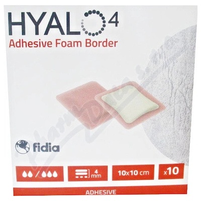 HYALO4 Adhesive Foam Lite krytie na rany odľahčené 10 x 10 cm 10 ks