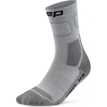 CEP Мъжки туристически чорапи CEP Hiking Light Cushion Socks Mid Cut Walking socks - Grey / Dark Grey - размер III (207-1131-0311)