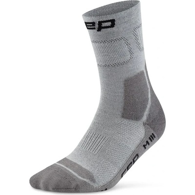CEP Мъжки туристически чорапи CEP Hiking Light Cushion Socks Mid Cut Walking socks - Grey / Dark Grey - размер III (207-1131-0311)