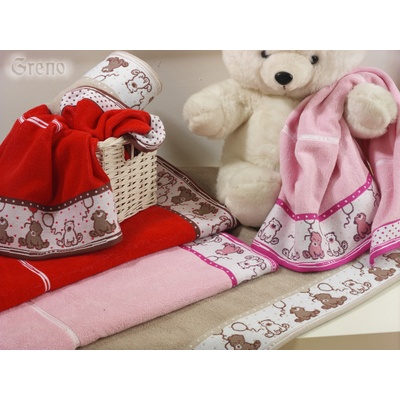 GRENO Detské uteráky osušky Sweet bear - červené červená 50x70 cm