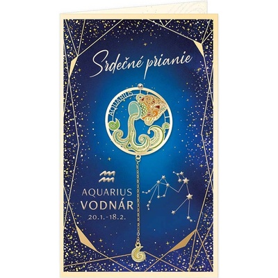ARGUS Blahoželanie k narodeninám so zverokruhom VODNÁR 15-6492