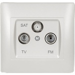 ELMARK Rhyme Тv+fm+sat КОНТАКТ БЯЛ МЕТАЛИК (11681)