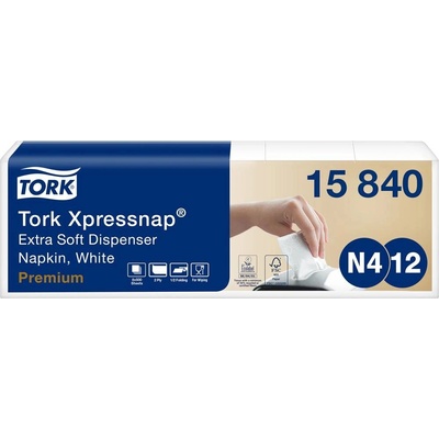 Tork Xpressnap obrúsky N4 4000 ks 8 bal. extra jemné biele 15840 21,6x33 cm