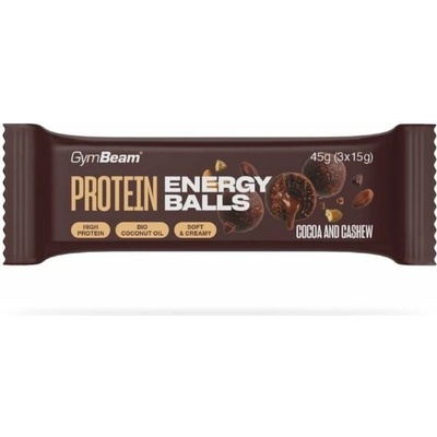 GymBeam Protein energy balls cocoa and cashew 45 g