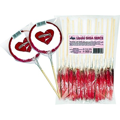Liwocz lízátka Giga srdce 15 x 60 g