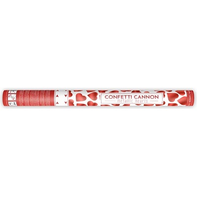 PartyDeco Сватбени конфети - червени сърца 60 см