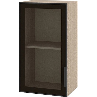 ИРИМ Шкаф горен Сити МАЛ-171 ляв мока / стъкло Алу глас 40 см