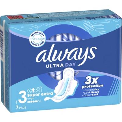 Always Дамски превръзки с крилца Always Ultra - Super Extra, 7 броя
